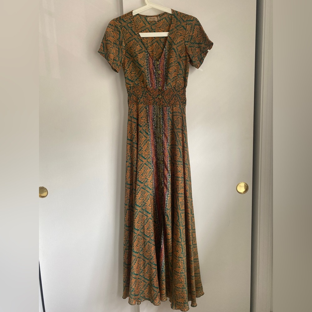 Gorgeous Indian printed silk maxi dress